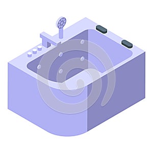 Hydro massage tub icon isometric vector. Spa health