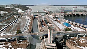 Hydro power plant, aerial shoot