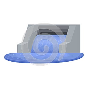 Hydro power station dam icon cartoon vector. Water plant