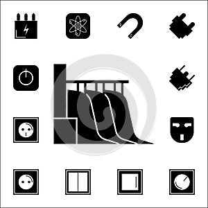 Hydro power station icon. Set of energy icons. Premium quality graphic design icons. Signs and symbols collection icons for websit