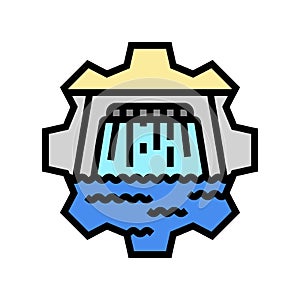 hydro technology hydroelectric power color icon vector illustration