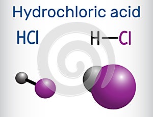 Hydrochloric acid hydrogen chloride molecule . It is a corr