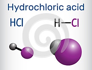 Hydrochloric acid hydrogen chloride molecule . It is a corr photo