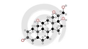 hydrocortisone molecule, structural chemical formula, ball-and-stick model, isolated image cortisol