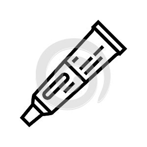 hydrocortisone ointment first aid line icon vector illustration