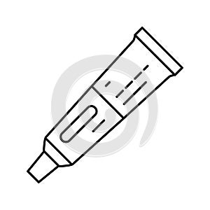 hydrocortisone ointment first aid line icon vector illustration