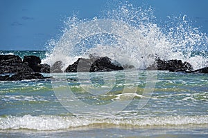 Hydrodynamic power, waves breaking at the lava rocks of the coast