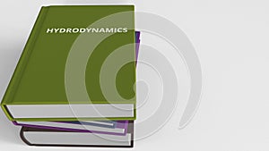 HYDRODYNAMICS title on the book, conceptual 3D animation