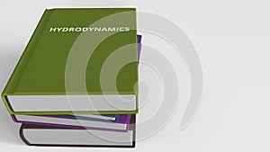 HYDRODYNAMICS title on the book, conceptual 3D rendering