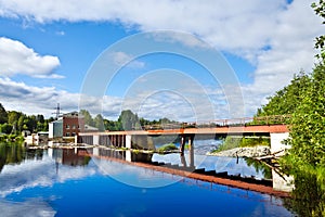 Hydroelectric dam on the river Shuya. Village Ignoila, Karelia, Russia