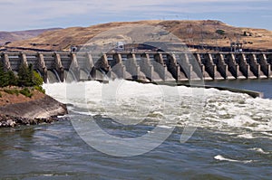 Hydroelectric dam and spillway photo