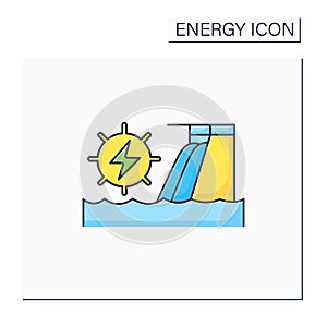 Hydroelectric power color icon
