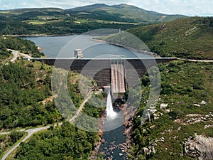 Hydroelectric Power Generation At Dam in Ezaro Spain