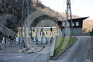 Hydroelectric power plant built by man to create clean energy and save. global warming prevention system