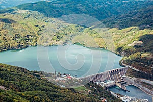 Hydroelectric power plant Perucac on Drina river.