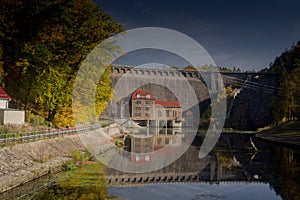 Hydroelectric power plant with reservior in Pilchowice