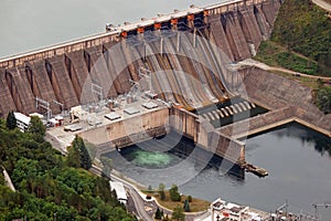 Hydroelectric power plant on river