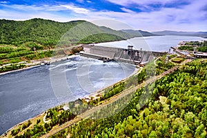 Hydroelectric power station in Krasnoyarsk photo