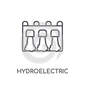 Hydroelectric power station linear icon. Modern outline Hydroele