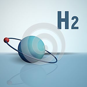 A hydrogen atom with an electron. Chemical model of the molecule.