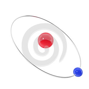 The hydrogen atom isolated on white background