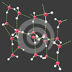 Hydrogen bond water molecules