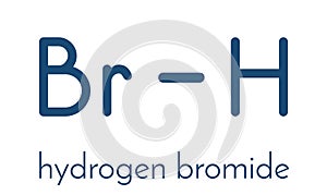 Hydrogen bromide HBr molecule. Skeletal formula.