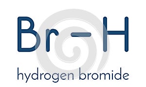 Hydrogen bromide HBr molecule. Skeletal formula.