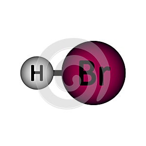 Hydrogen bromide molecule icon