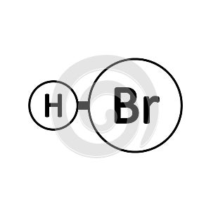 Hydrogen bromide molecule icon