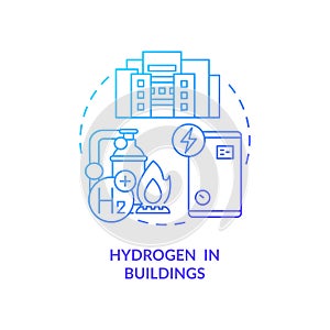 Hydrogen in buildings concept icon