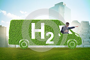 Hydrogen car concept in ecological transportation concept