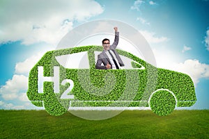 Hydrogen car concept in ecological transportation concept