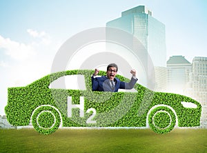 Hydrogen car concept in ecological transportation concept