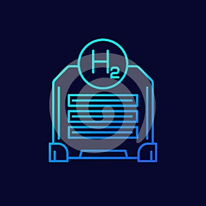 hydrogen cell line vector icon