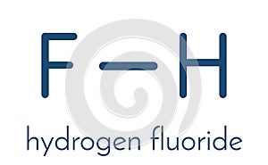 Hydrogen fluoride HF molecule. Skeletal formula.