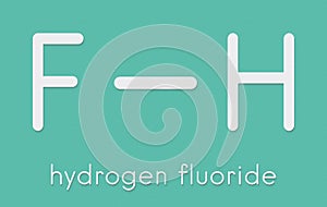 Hydrogen fluoride HF molecule. Skeletal formula.