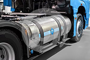 A hydrogen fuel cell semi truck