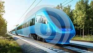 Hydrogen Fuel Cell Train Concept: An Innovative Idea For A Train Powered By Hydrogen Fuel Cells, Offering A Sustainable photo