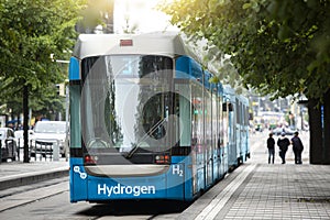 A hydrogen fuel cell tram