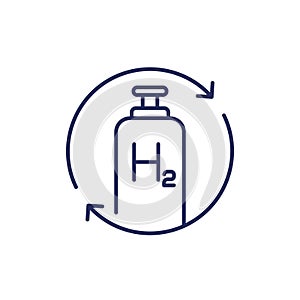 hydrogen gas tank refill line icon