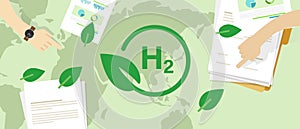 Hydrogen H2 alternative eco green energy concept illustration sustainable renewable