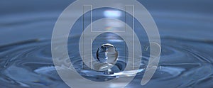 hydrogen h2 letters over a liquid with a droop panorama