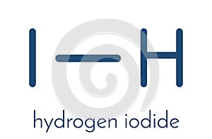 Hydrogen iodide HI molecule. Skeletal formula.