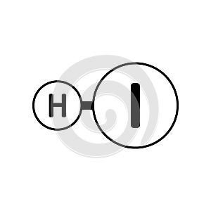 Hydrogen iodide molecule icon