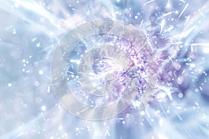 hydrogen particles imploding and bursting with enormous force