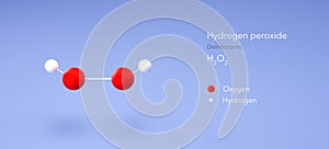 hydrogen peroxide molecule, molecular structures, oxidizer, 3d model, Structural Chemical Formula and Atoms with Color Coding