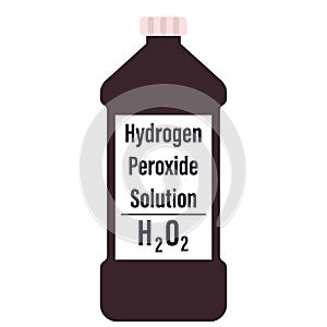 Hydrogen peroxide solution in a black big plastic bottle