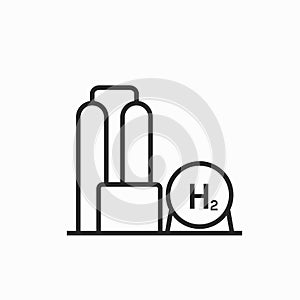 Hydrogen plant line icon. environment, eco friendly and alternative energy symbol