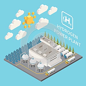 Hydrogen Power Plant Isometric View